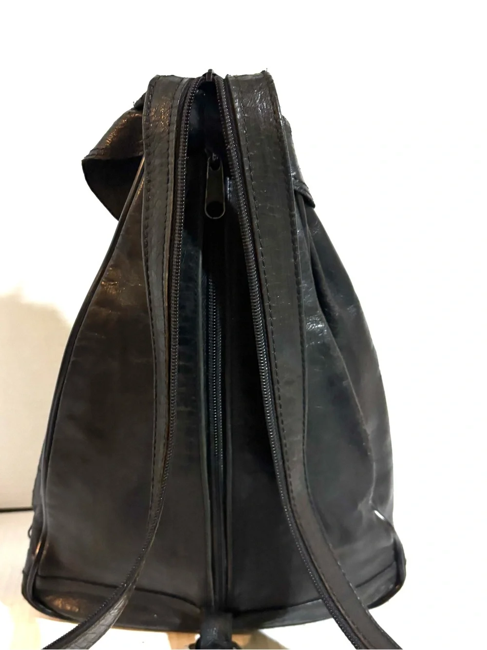 Vintage Black Leather backpack Bag